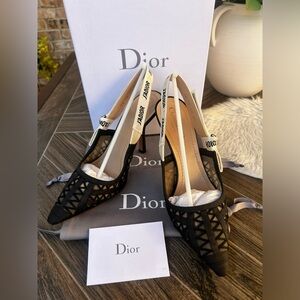 Christian Dior J’adior Black Slingback Pump Size 37